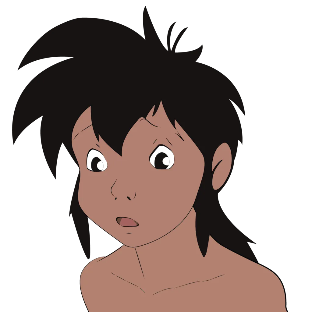 Mowgli with wolves, pack leader, free transparent png